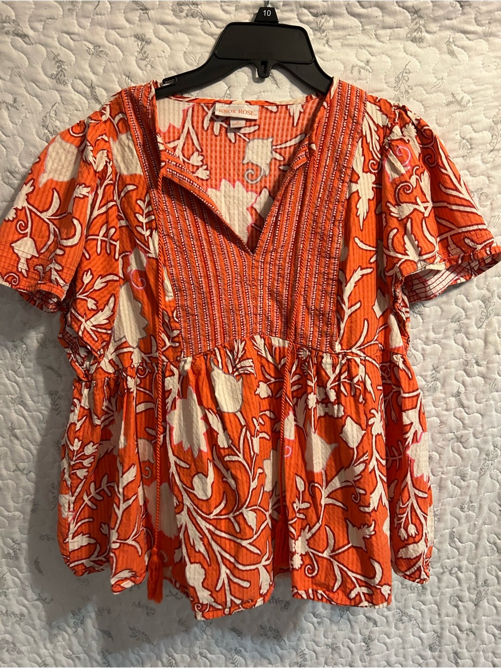 Knox Rose Orange Floral Peasant Tunic. Perfect for Summer